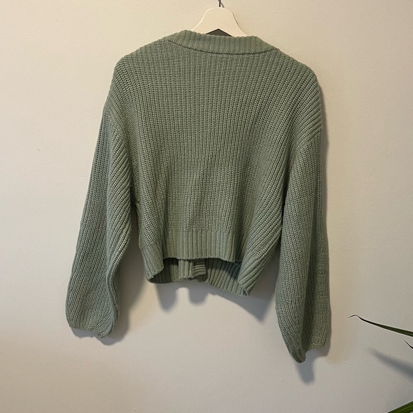 H&M Light Green Cable Knit Cardigan - Picture 4 of 9